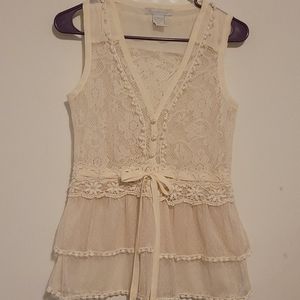 Charlotte Russe knit & lace vest